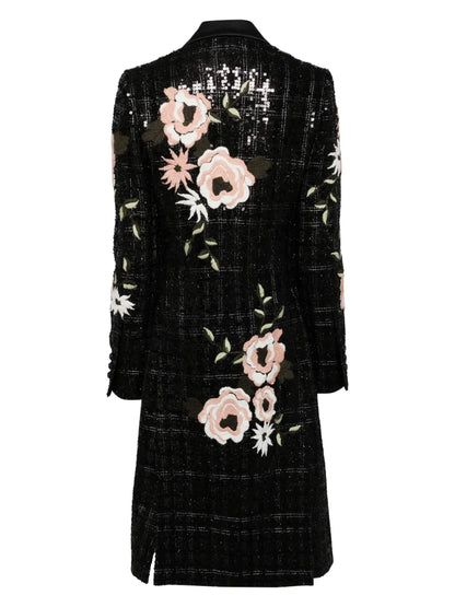 Embroidered Tweed Coat