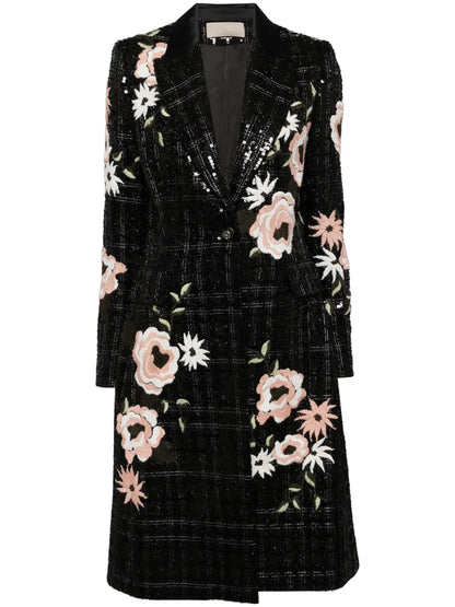 Embroidered Tweed Coat