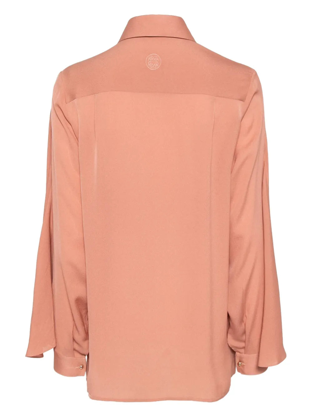 Cape-Effect Silk Shirt