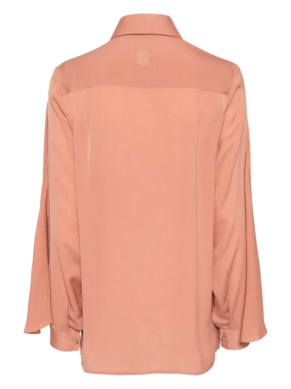 Cape-Effect Silk Shirt