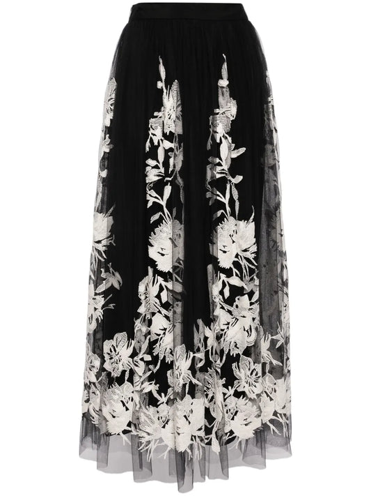 Embroidered Midi Skirt