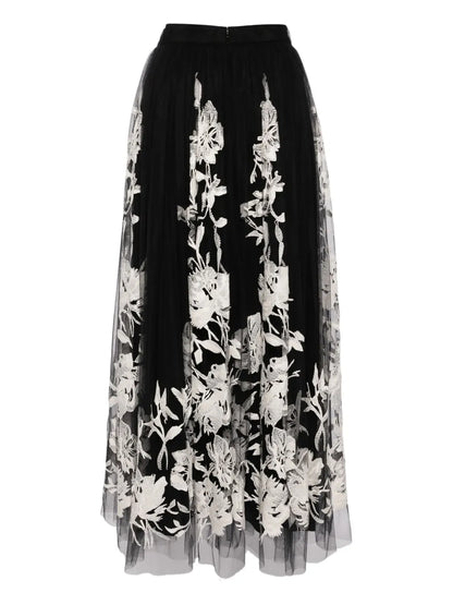 Embroidered Midi Skirt