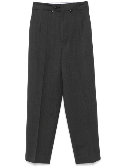 High-Waist Tapered-Leg Trousers