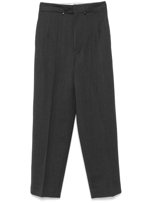 High-Waist Tapered-Leg Trousers
