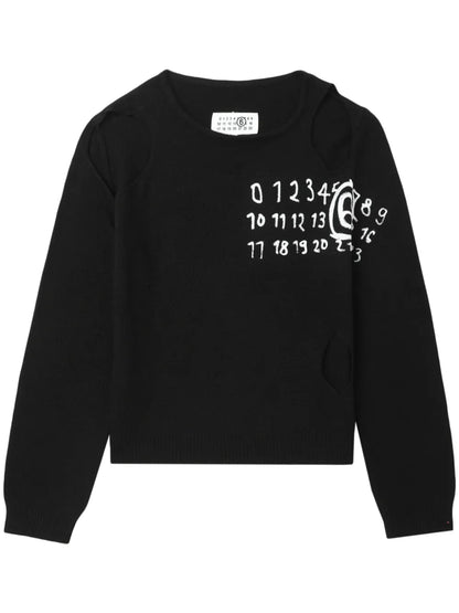 Numbers-Print Sweater