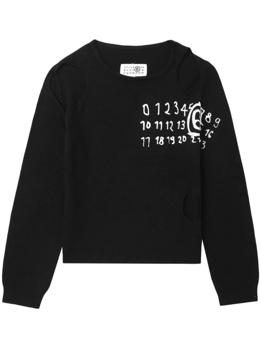 Numbers-Print Sweater
