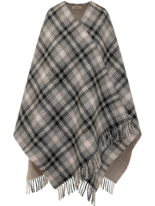 Plaid-Check Cape