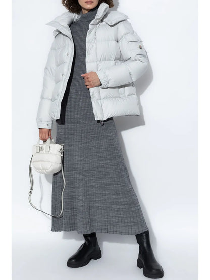 Logo-Patch Wool Maxi Dress