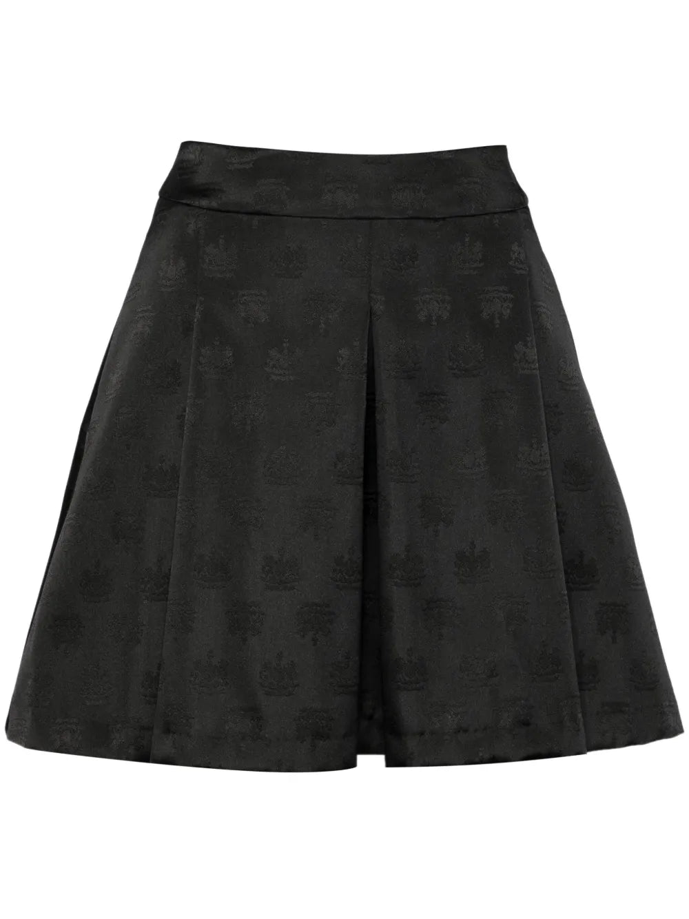 Logo Print Pleated Skirt