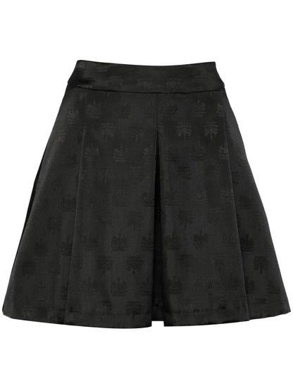 Logo Print Pleated Skirt
