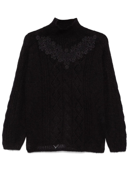 Lace-Detail Sweater