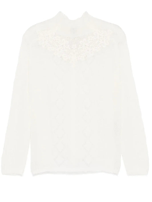 Lace-Detail Sweater