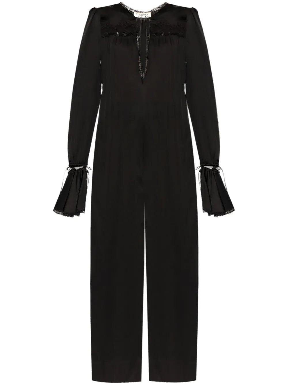 Drawstring Long-Sleeve Jumpsuit