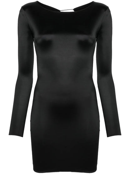 Open-Back Long-Sleeve Mini Dress