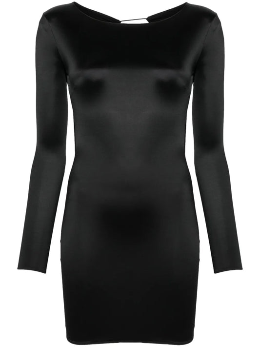 Open-Back Long-Sleeve Mini Dress