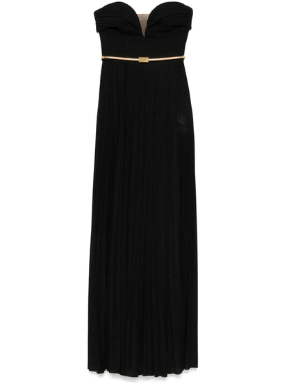 Pleated Lurex Maxi Dress