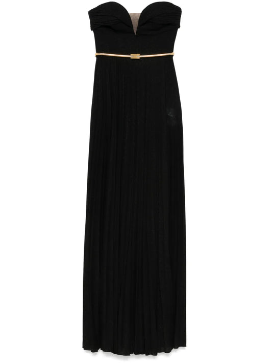 Pleated Lurex Maxi Dress