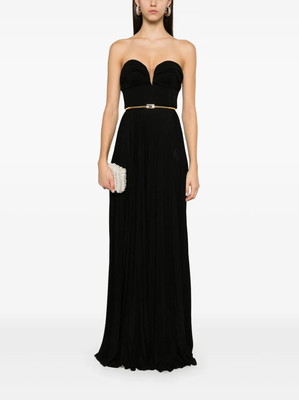 Pleated Lurex Maxi Dress