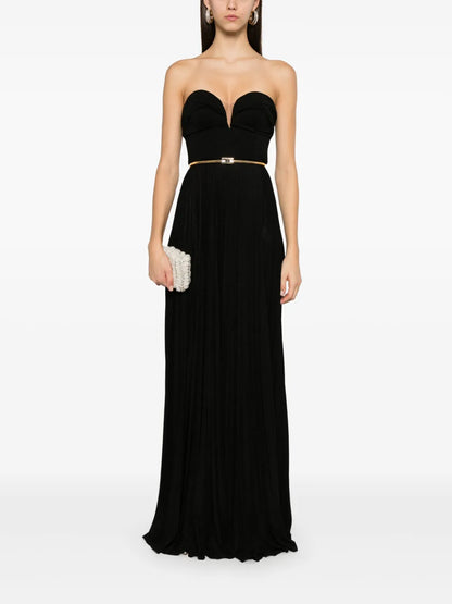 Pleated Lurex Maxi Dress
