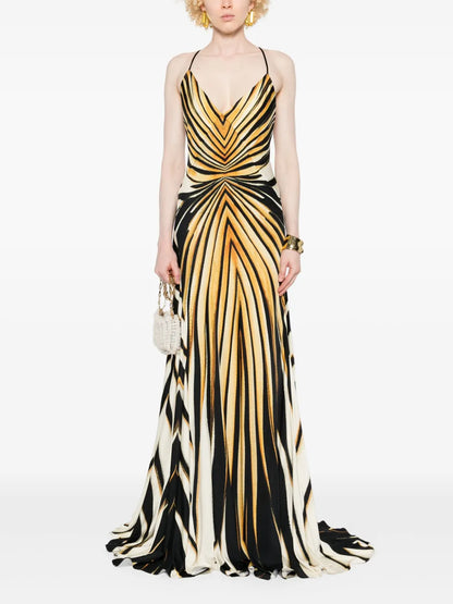 Ray Of Gold-Print Maxi Dress