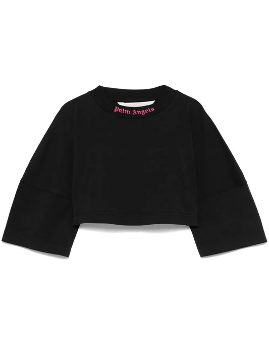 Logo-Print Cropped T-Shirt