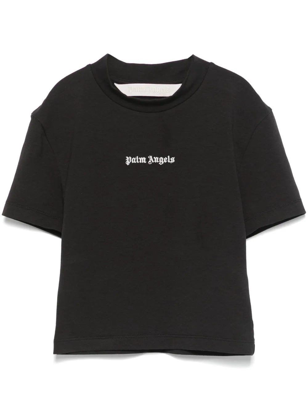 Embroidered-Logo Cropped T-Shirt