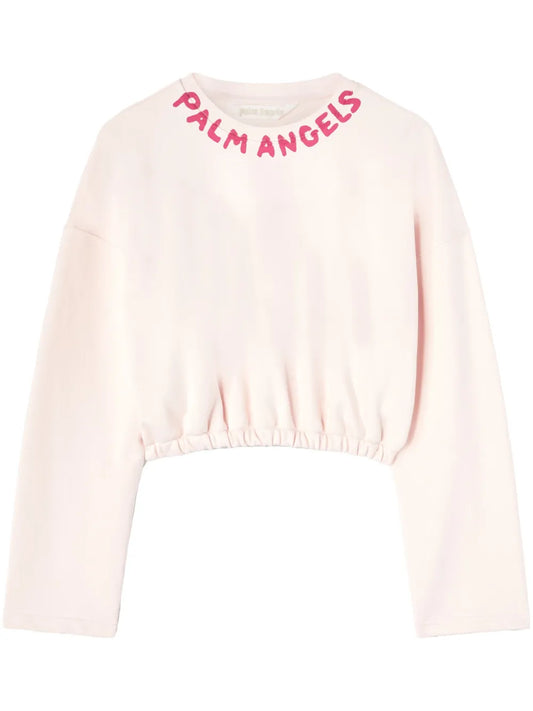Logo-Print Cotton Crop Top