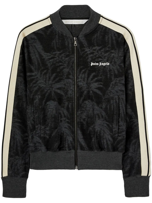 Pams-Jacquard Zipped Sweater
