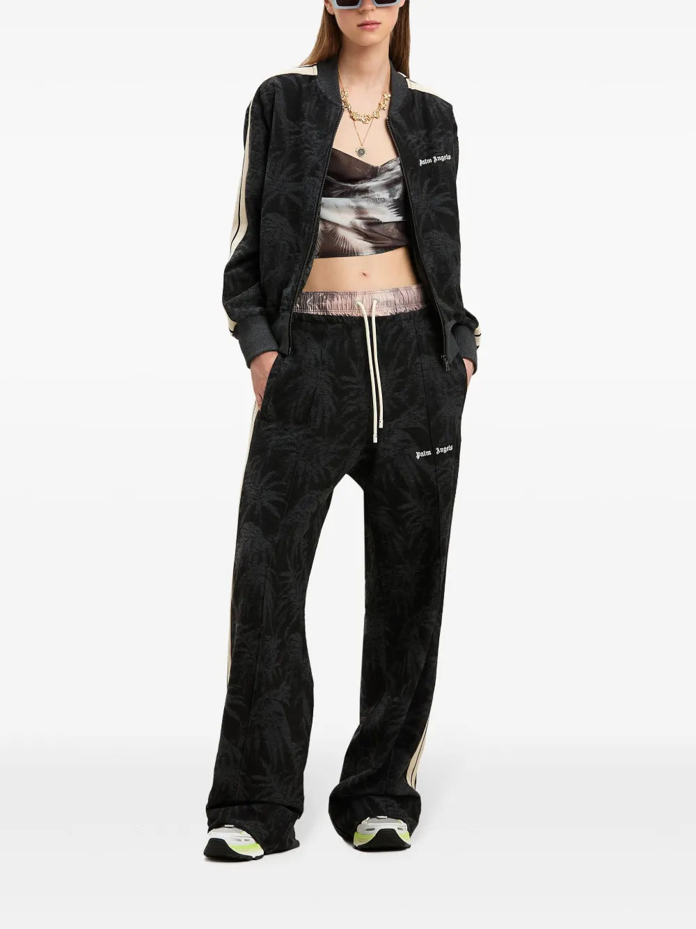 Pams-Jacquard Zipped Sweater