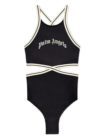 Curved-Logo Swimsuit