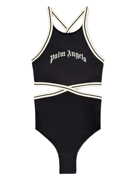 Curved-Logo Swimsuit