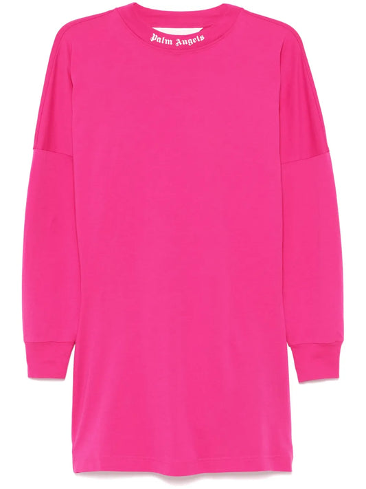 Curved-Logo Mini Dress