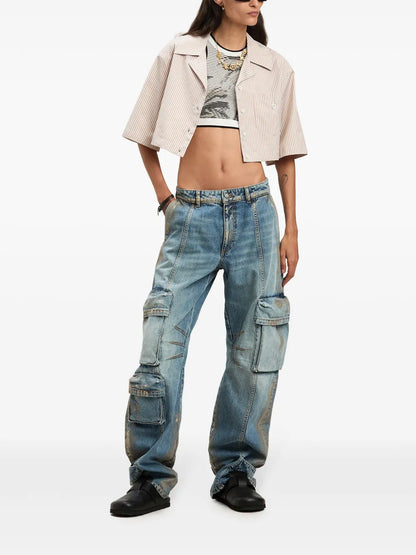 Palms-Jacquard Crop Top