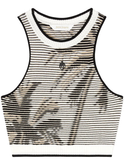 Palms-Jacquard Crop Top