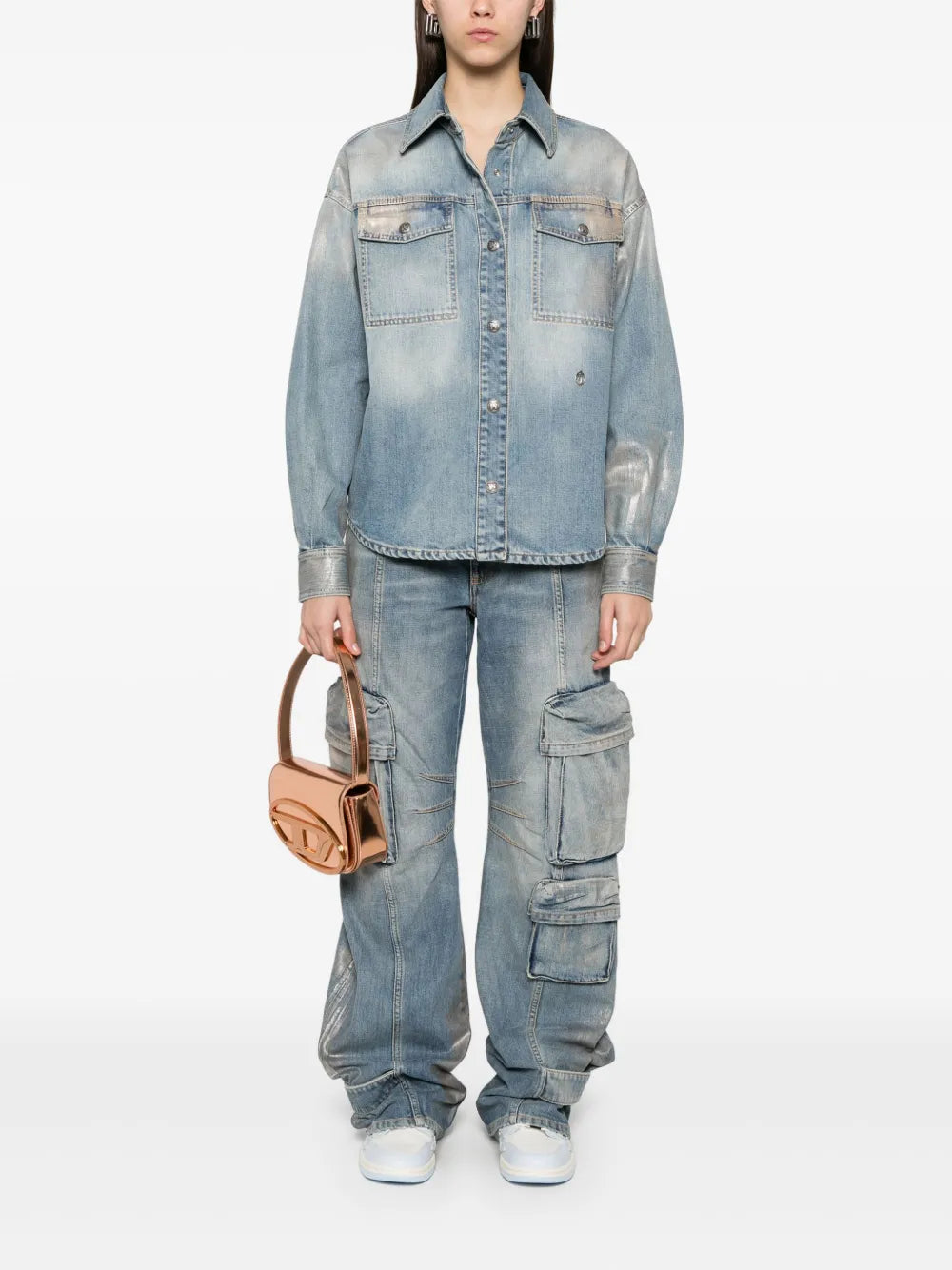 Coated Cargo Jeans