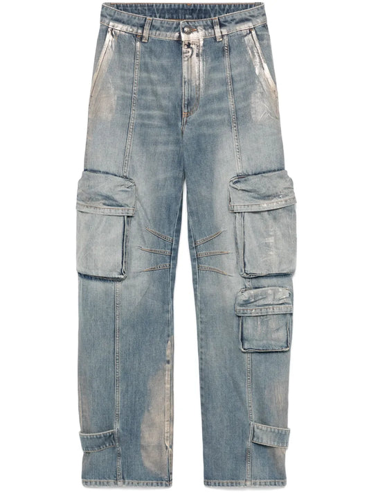 Coated Cargo Jeans