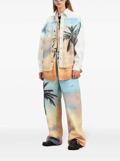 Sunrise Palm Denim Overshirt