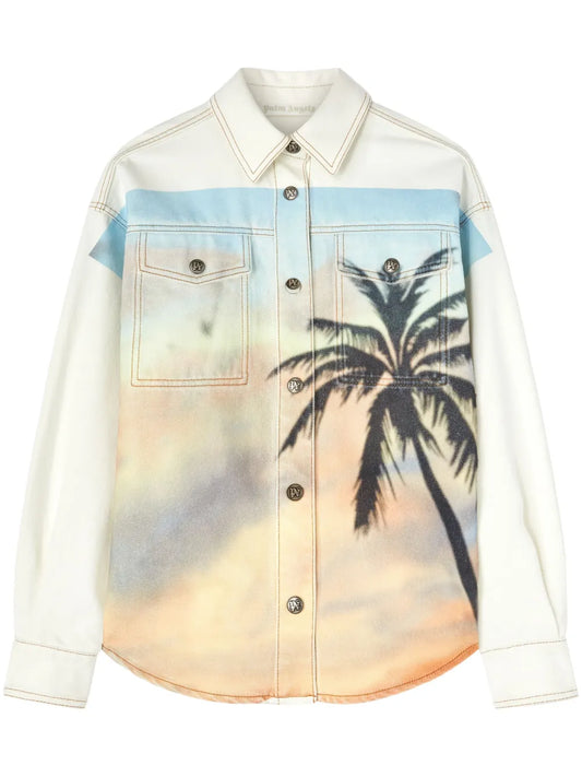 Sunrise Palm Denim Overshirt