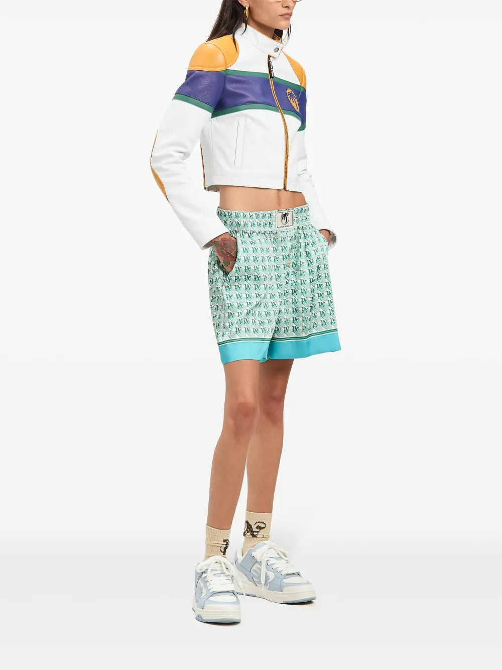 Classic Logo Leather Biker Jacket