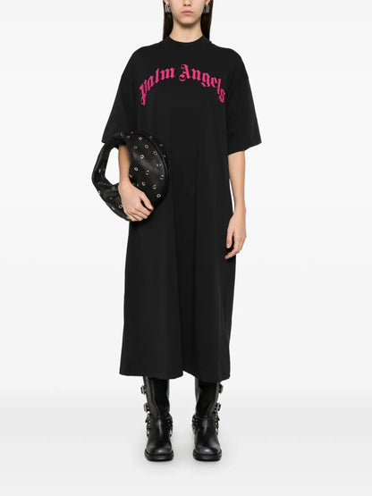 Curved-Logo Maxi Dress
