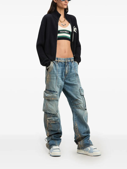 Palm Tree Knitted Track Top