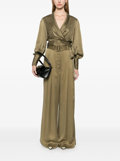 Silk Wide-Leg Trousers