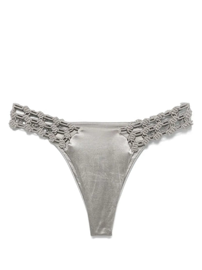 Floral-Macrame Bikini Bottoms