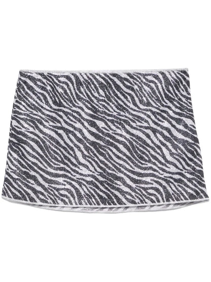 Zebra-Print Lurex Mini Skirt