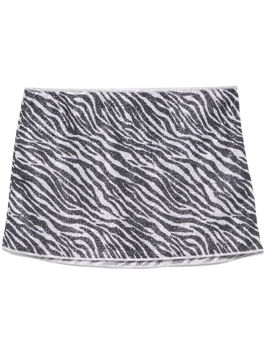 Zebra-Print Lurex Mini Skirt