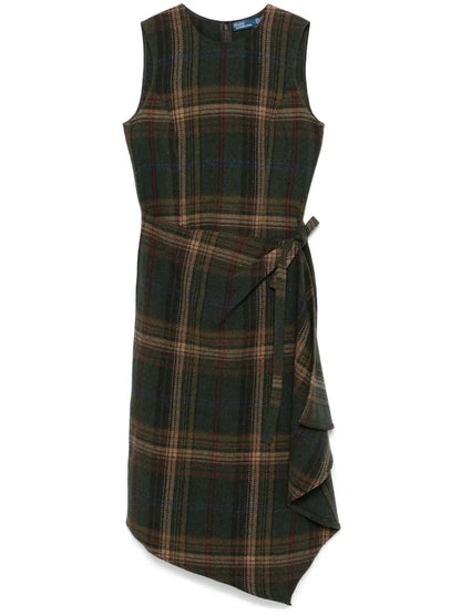 Plaid-Check Midi Dress