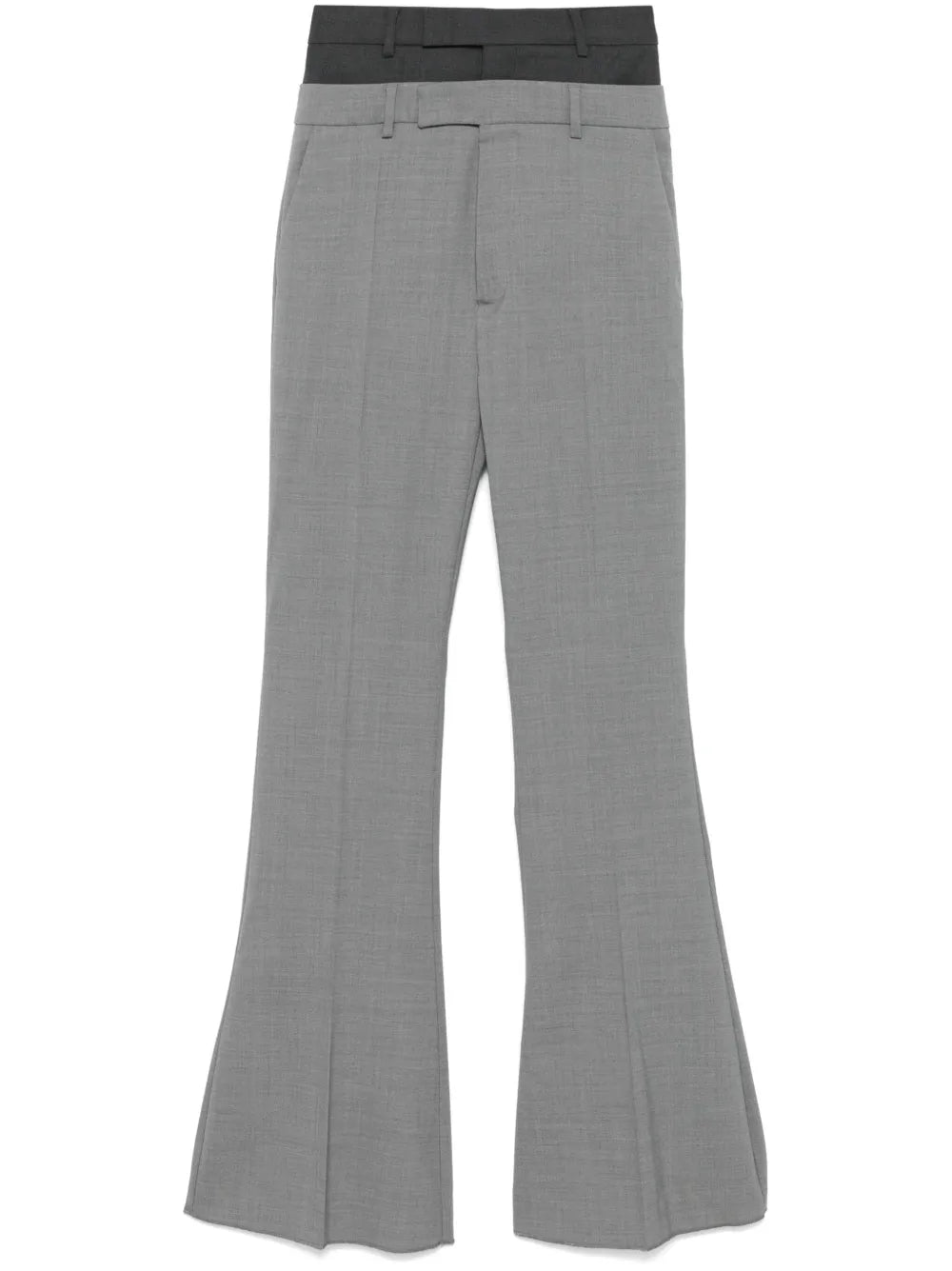 Layered-Effect Flared Trousers