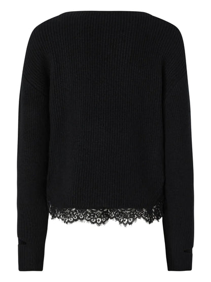 Lace-Trim Sweater