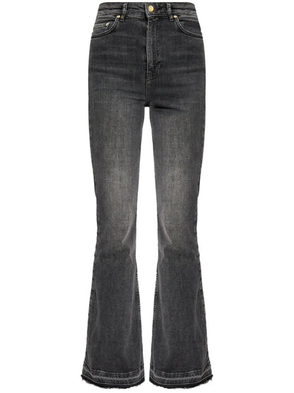 Logo-Patch High-Waist Flared Jeans