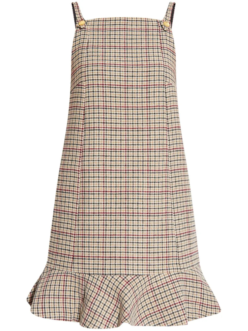 Sleeveless Checked Minidress